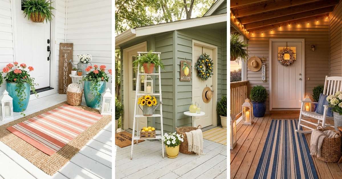 Cheerful Small Front Porch Summer Decor Ideas