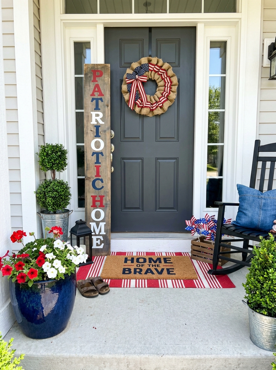 A Wooden Porch Sign That Adds Height and Personality