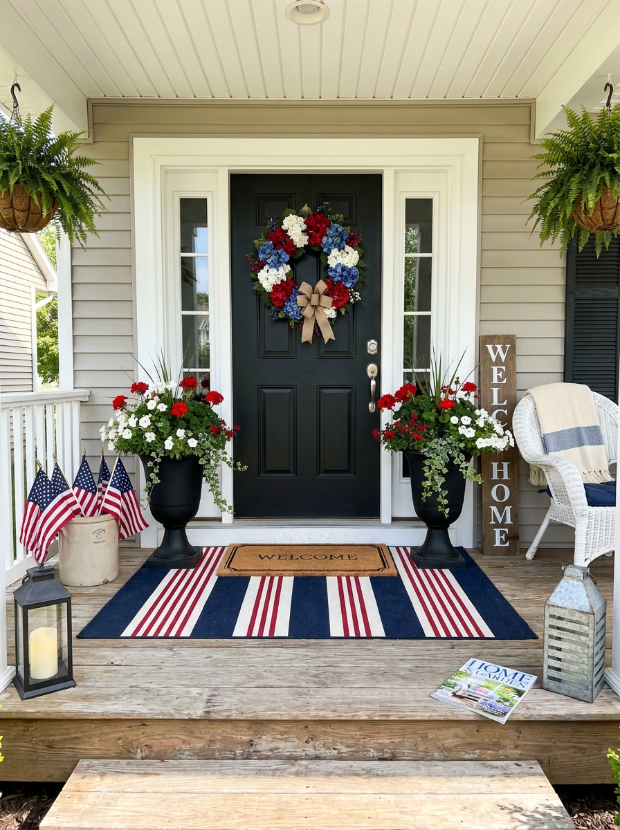 A Patriotic Wreath That Sets the Whole Tone